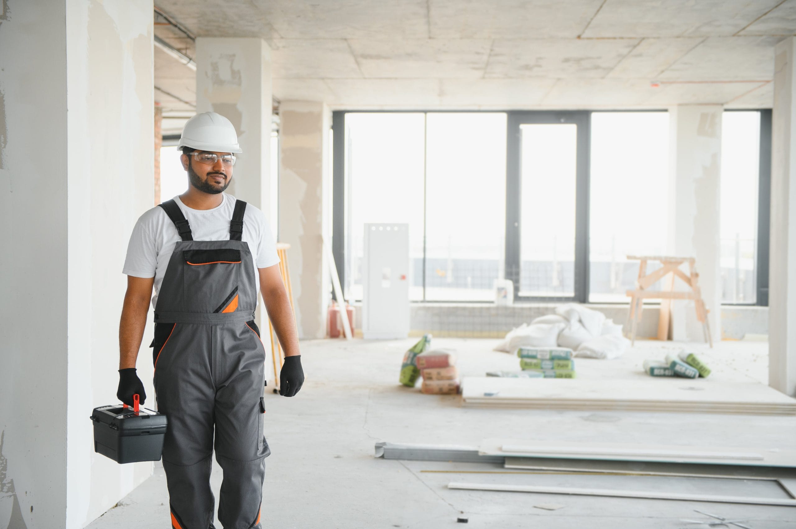 Image d'un homme qui effectue une rénovation intérieure pour maison